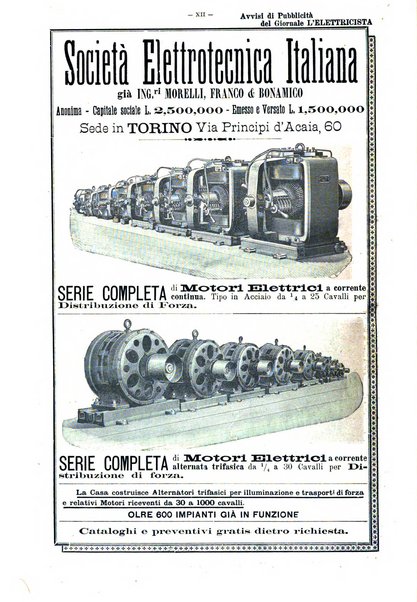 L'elettricista rivista mensile di elettrotecnica