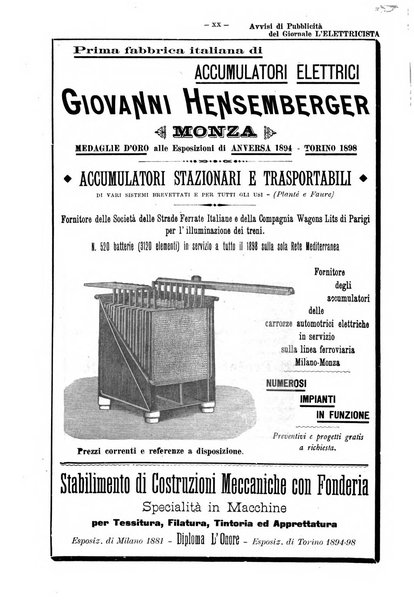 L'elettricista rivista mensile di elettrotecnica