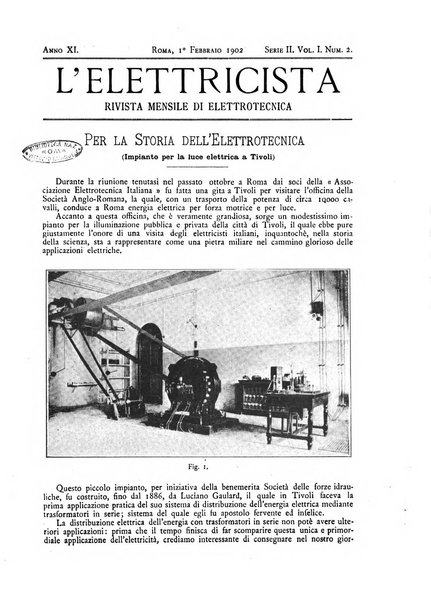 L'elettricista rivista mensile di elettrotecnica