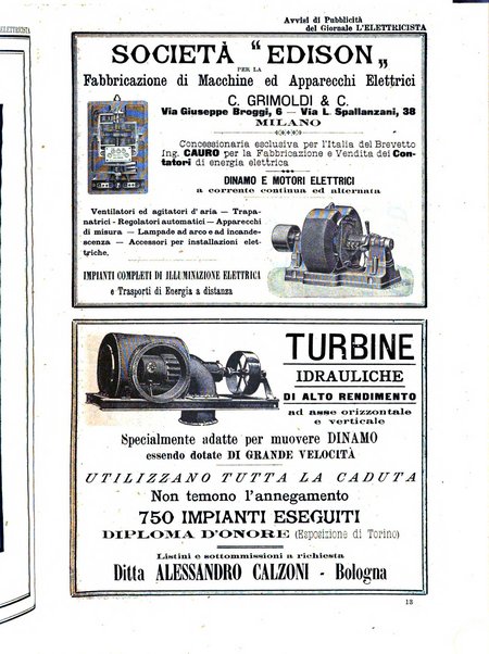 L'elettricista rivista mensile di elettrotecnica