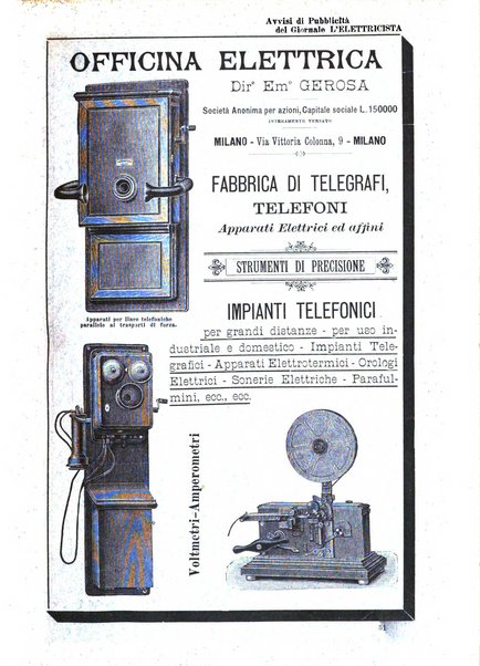 L'elettricista rivista mensile di elettrotecnica