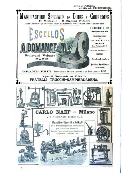 L'elettricista rivista mensile di elettrotecnica