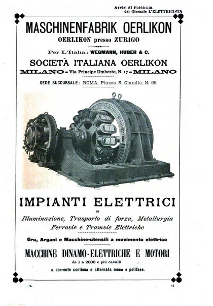 L'elettricista rivista mensile di elettrotecnica