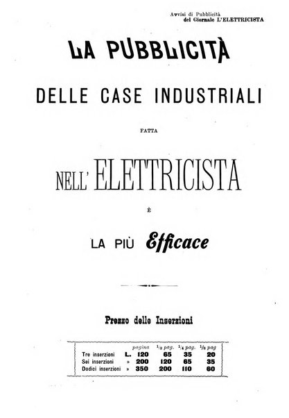 L'elettricista rivista mensile di elettrotecnica