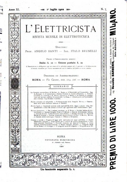 L'elettricista rivista mensile di elettrotecnica