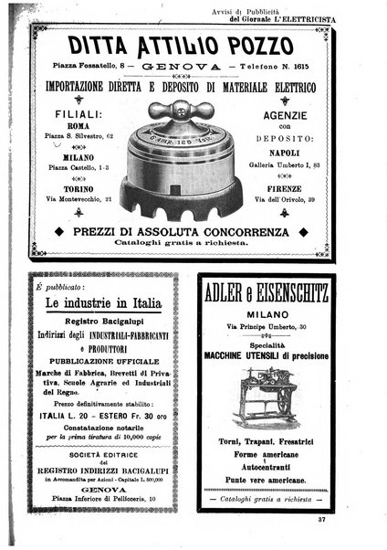 L'elettricista rivista mensile di elettrotecnica