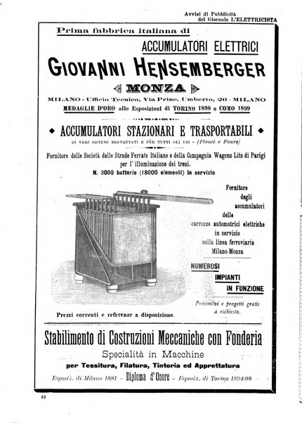 L'elettricista rivista mensile di elettrotecnica