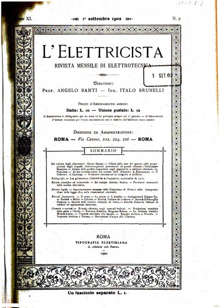 L'elettricista rivista mensile di elettrotecnica