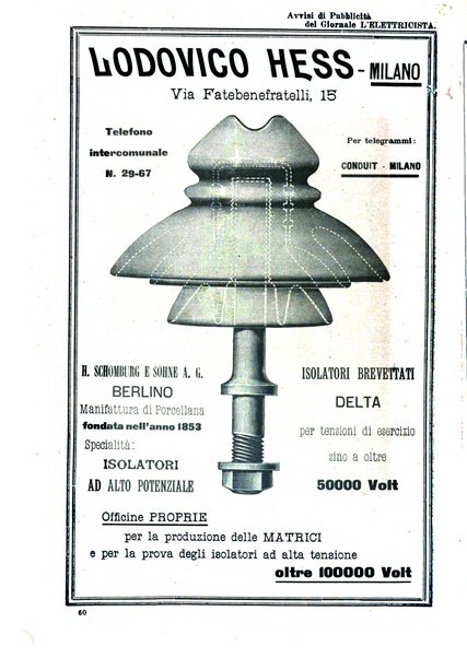 L'elettricista rivista mensile di elettrotecnica