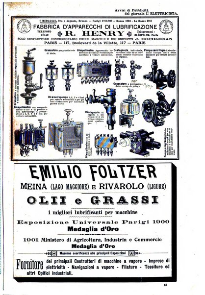 L'elettricista rivista mensile di elettrotecnica