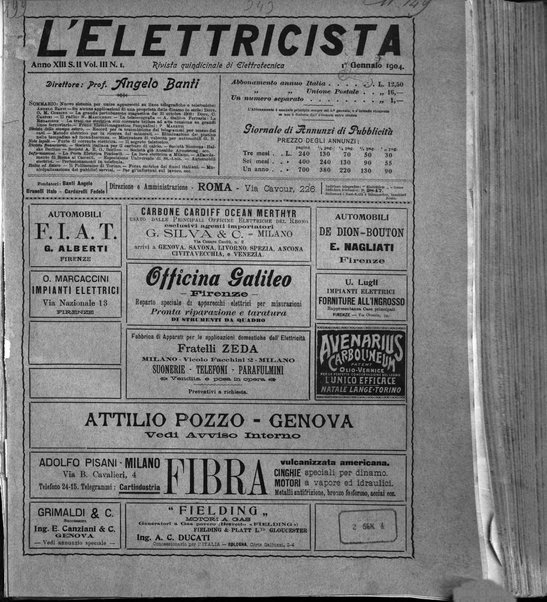 L'elettricista rivista mensile di elettrotecnica