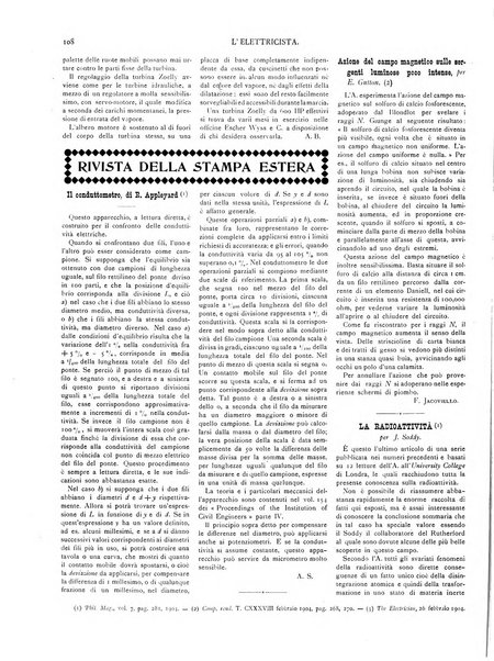 L'elettricista rivista mensile di elettrotecnica