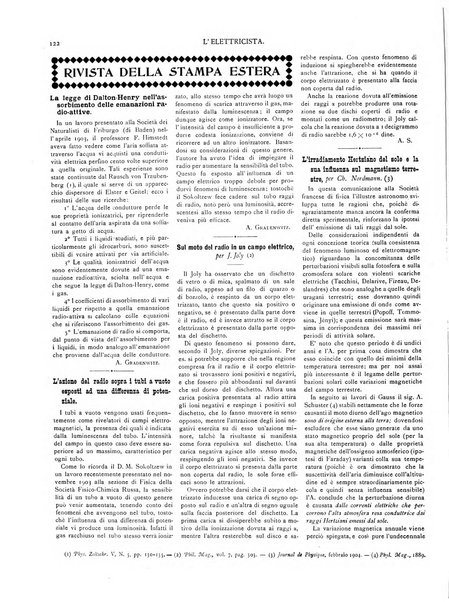 L'elettricista rivista mensile di elettrotecnica