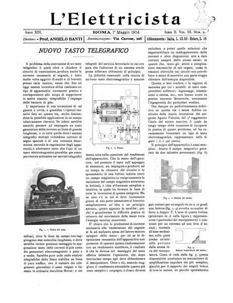 L'elettricista rivista mensile di elettrotecnica