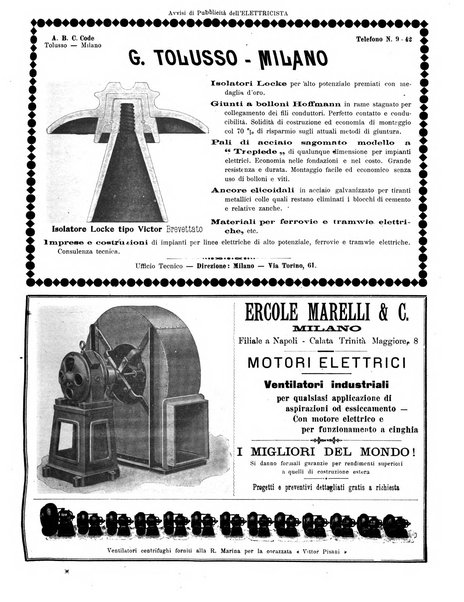 L'elettricista rivista mensile di elettrotecnica