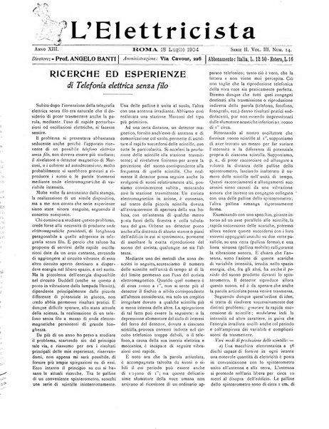 L'elettricista rivista mensile di elettrotecnica