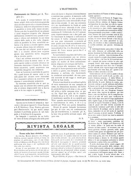 L'elettricista rivista mensile di elettrotecnica