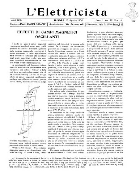 L'elettricista rivista mensile di elettrotecnica