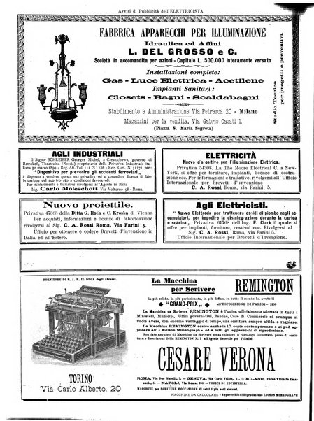 L'elettricista rivista mensile di elettrotecnica