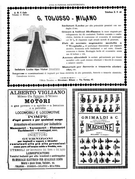 L'elettricista rivista mensile di elettrotecnica