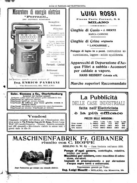 L'elettricista rivista mensile di elettrotecnica