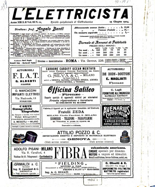 L'elettricista rivista mensile di elettrotecnica