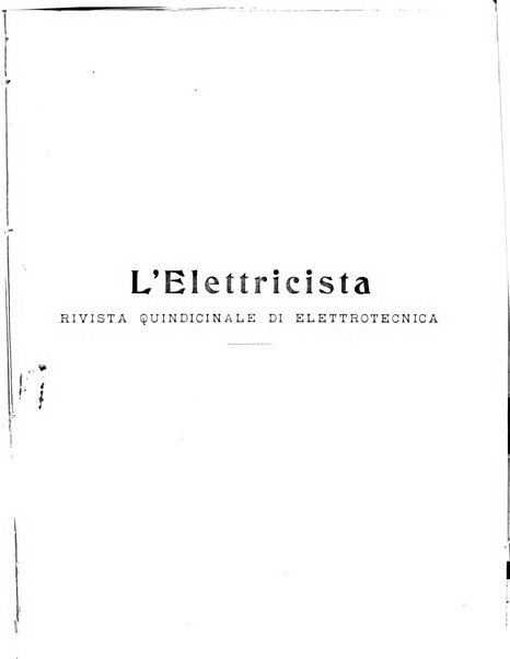 L'elettricista rivista mensile di elettrotecnica