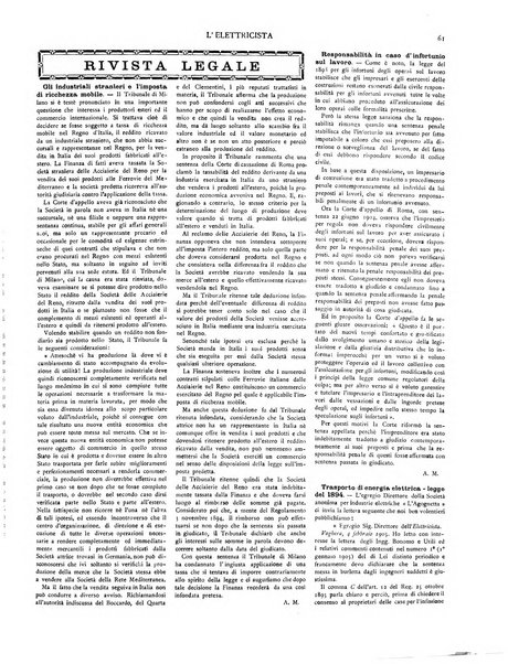 L'elettricista rivista mensile di elettrotecnica