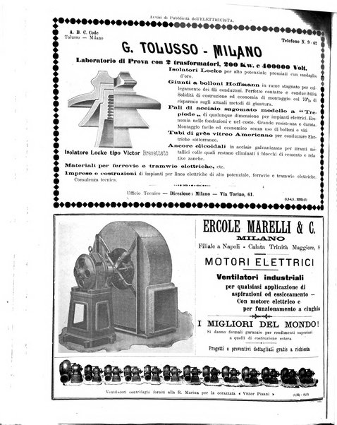 L'elettricista rivista mensile di elettrotecnica