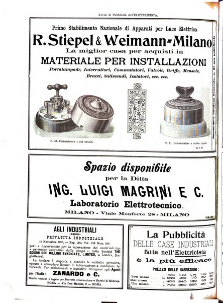 L'elettricista rivista mensile di elettrotecnica