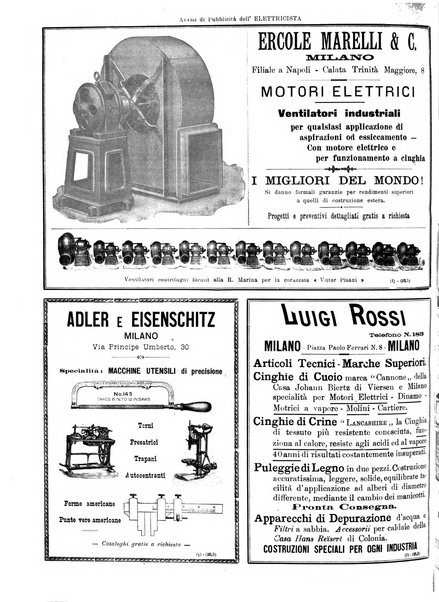 L'elettricista rivista mensile di elettrotecnica