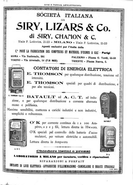 L'elettricista rivista mensile di elettrotecnica