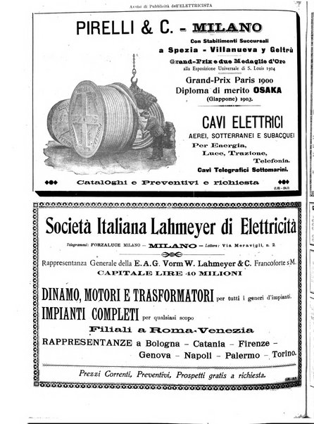 L'elettricista rivista mensile di elettrotecnica