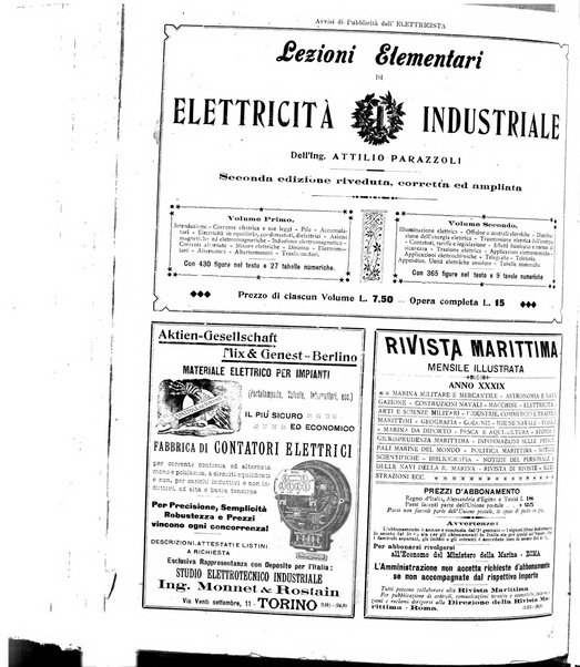 L'elettricista rivista mensile di elettrotecnica