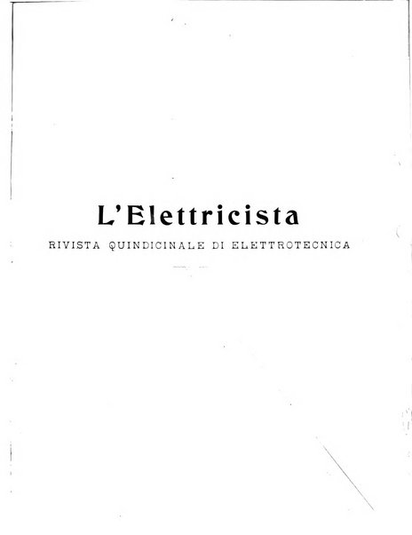 L'elettricista rivista mensile di elettrotecnica