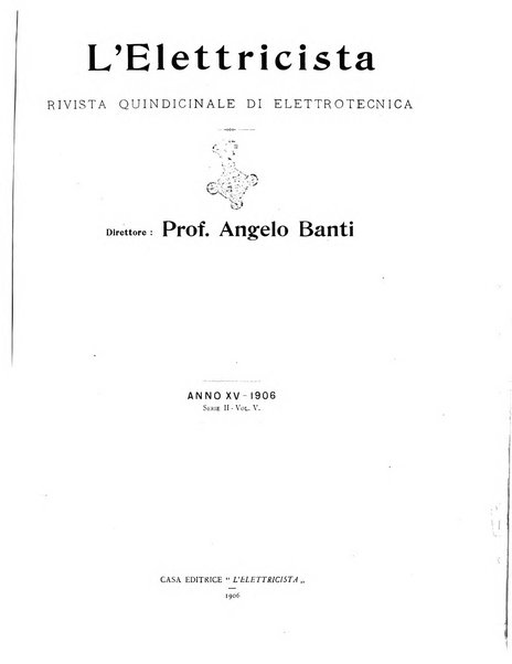 L'elettricista rivista mensile di elettrotecnica