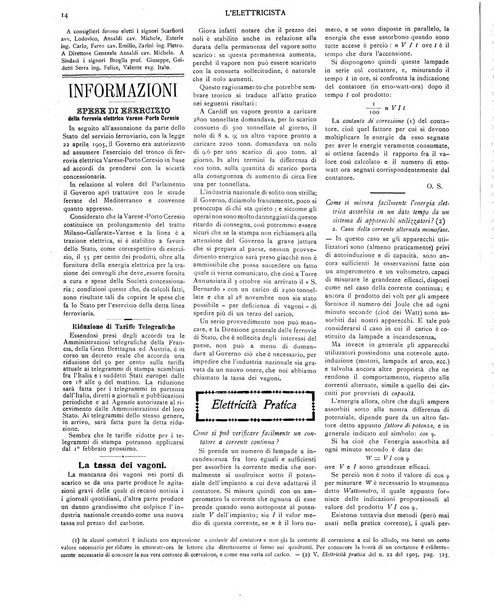 L'elettricista rivista mensile di elettrotecnica