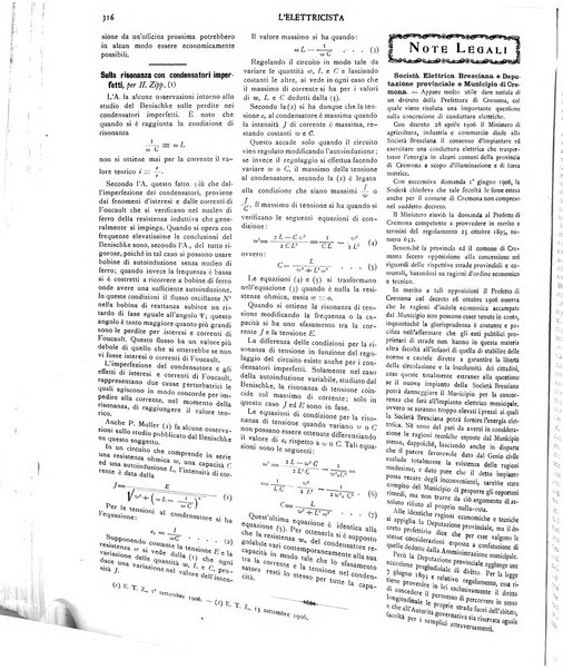 L'elettricista rivista mensile di elettrotecnica