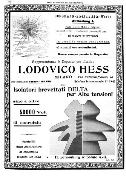 L'elettricista rivista mensile di elettrotecnica