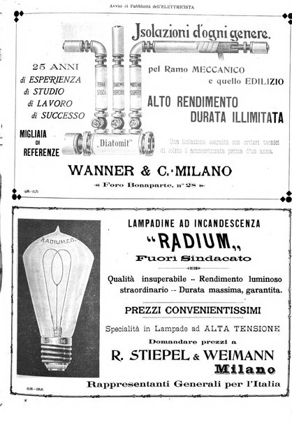 L'elettricista rivista mensile di elettrotecnica