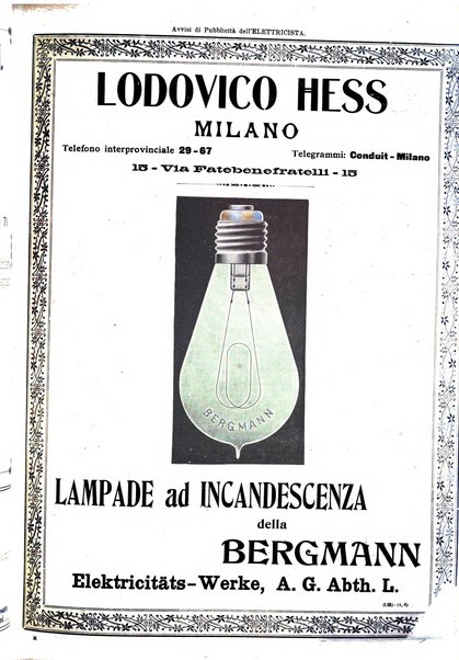 L'elettricista rivista mensile di elettrotecnica