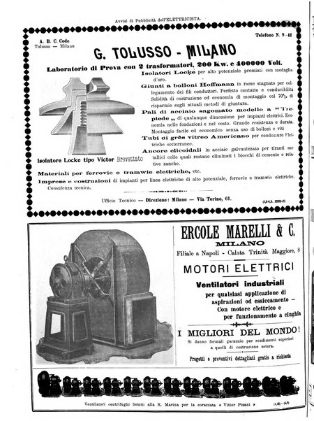 L'elettricista rivista mensile di elettrotecnica