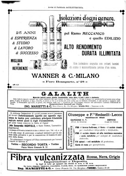 L'elettricista rivista mensile di elettrotecnica