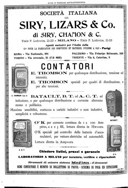 L'elettricista rivista mensile di elettrotecnica