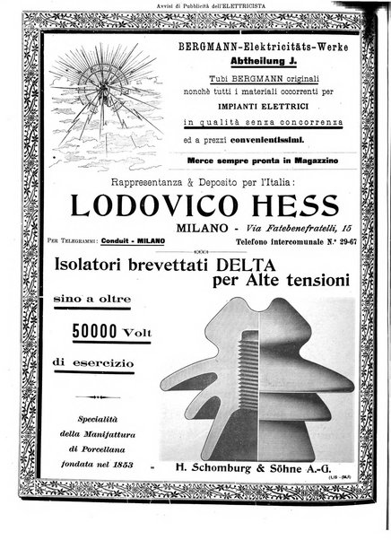 L'elettricista rivista mensile di elettrotecnica