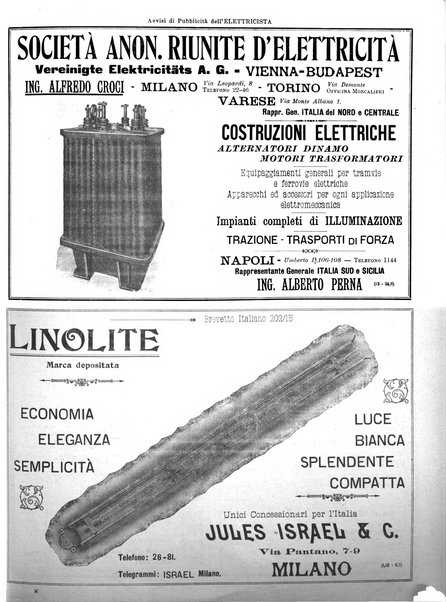 L'elettricista rivista mensile di elettrotecnica