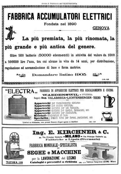 L'elettricista rivista mensile di elettrotecnica