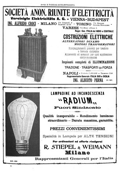 L'elettricista rivista mensile di elettrotecnica