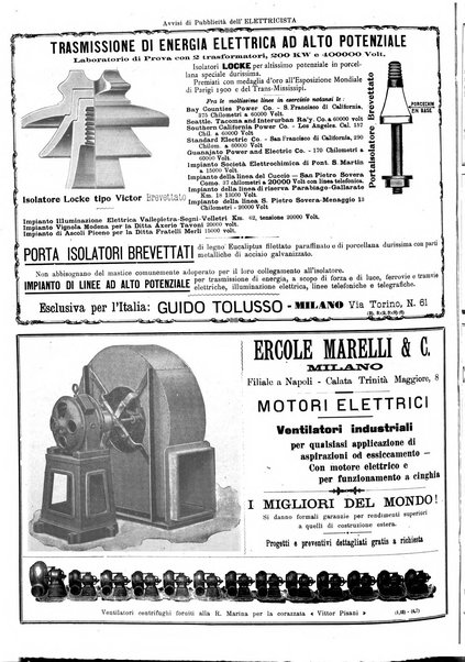 L'elettricista rivista mensile di elettrotecnica