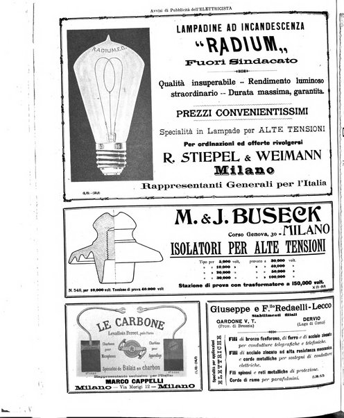 L'elettricista rivista mensile di elettrotecnica